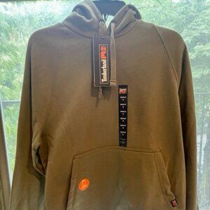 NWT Timberland PRO Army Green Hoodie - Logo on Sleeve - Sz Small